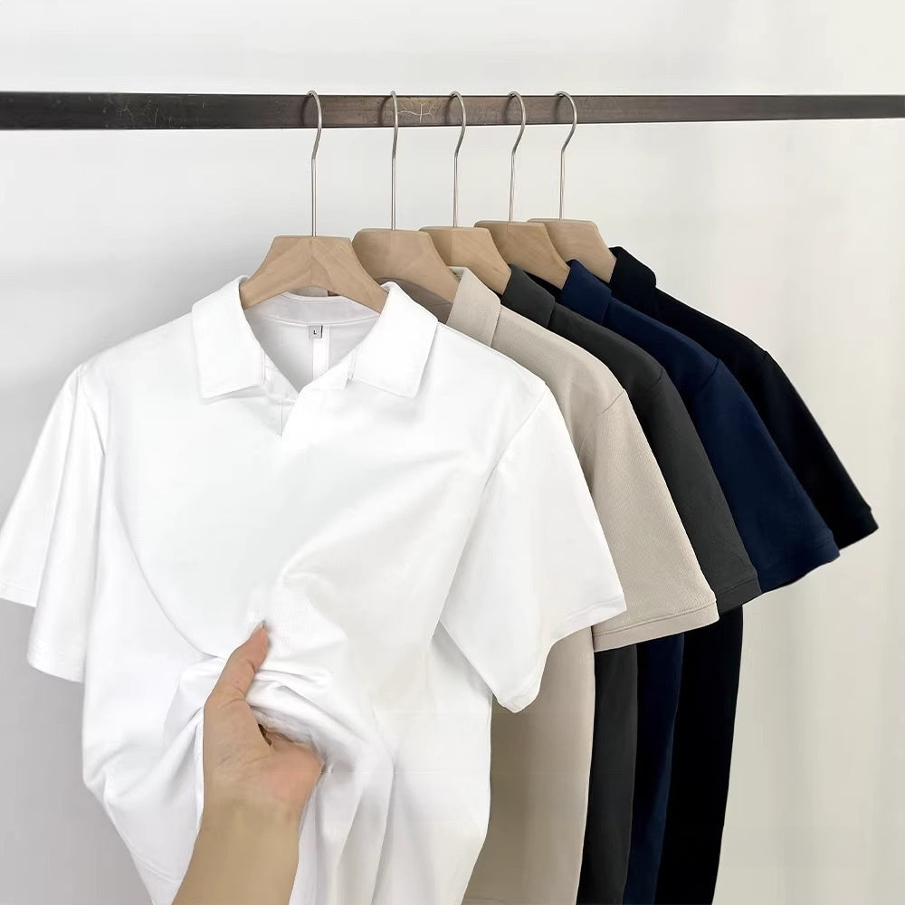 Cotton Blend Short Sleeve Polo Shirt
