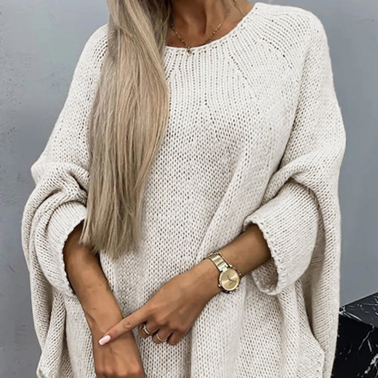 Womens Bat Sleeve Knitted Sweater