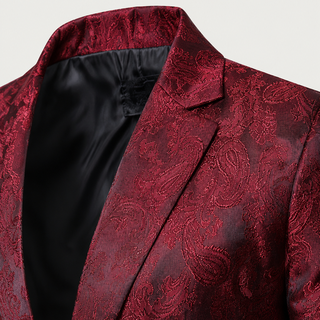 Scarlet Floral Single-Breasted Blazer