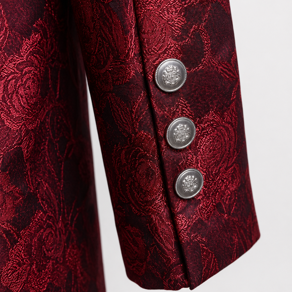 Scarlet Floral Single-Breasted Blazer