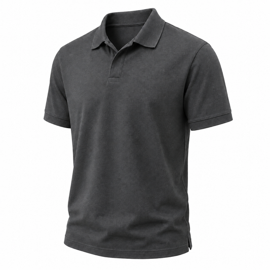 Cotton Blend Short Sleeve Polo Shirt